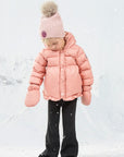 Ellabee Salmon Pink Flore Fur Down Jacket