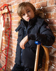 Ellabee Black With Blue Zipper And Lining Racoon Fur Coat