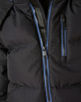 Ellabee Black With Blue Zipper And Lining Racoon Fur Coat