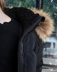 Ellabee Girls Shearling Color Bomber With Natural Racoon Fur