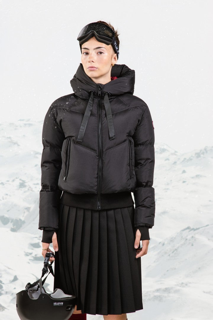 Ellabee Emma Black Raspberry Lining Down Bomber