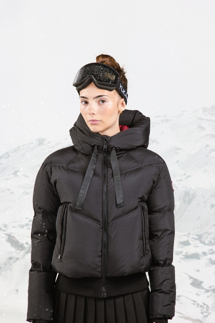 Ellabee Emma Black Raspberry Lining Down Bomber