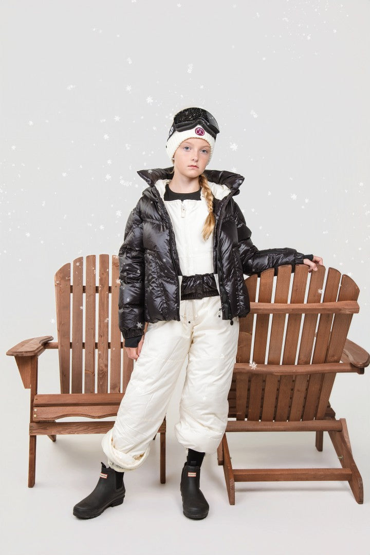 Ellabee Black Off White Lining Julia Ski Down Jacket