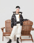 Ellabee Black Off White Lining Julia Ski Down Jacket