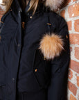 Ellabee Girls Canvas Pompom Bomber Gold Fux Fur