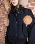 Ellabee Girls Canvas Pompom Bomber Gold Fux Fur