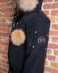 Ellabee Girls Canvas Pompom Bomber Gold Fux Fur
