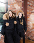 Ellabee Girls Canvas Pompom Bomber Gold Fux Fur