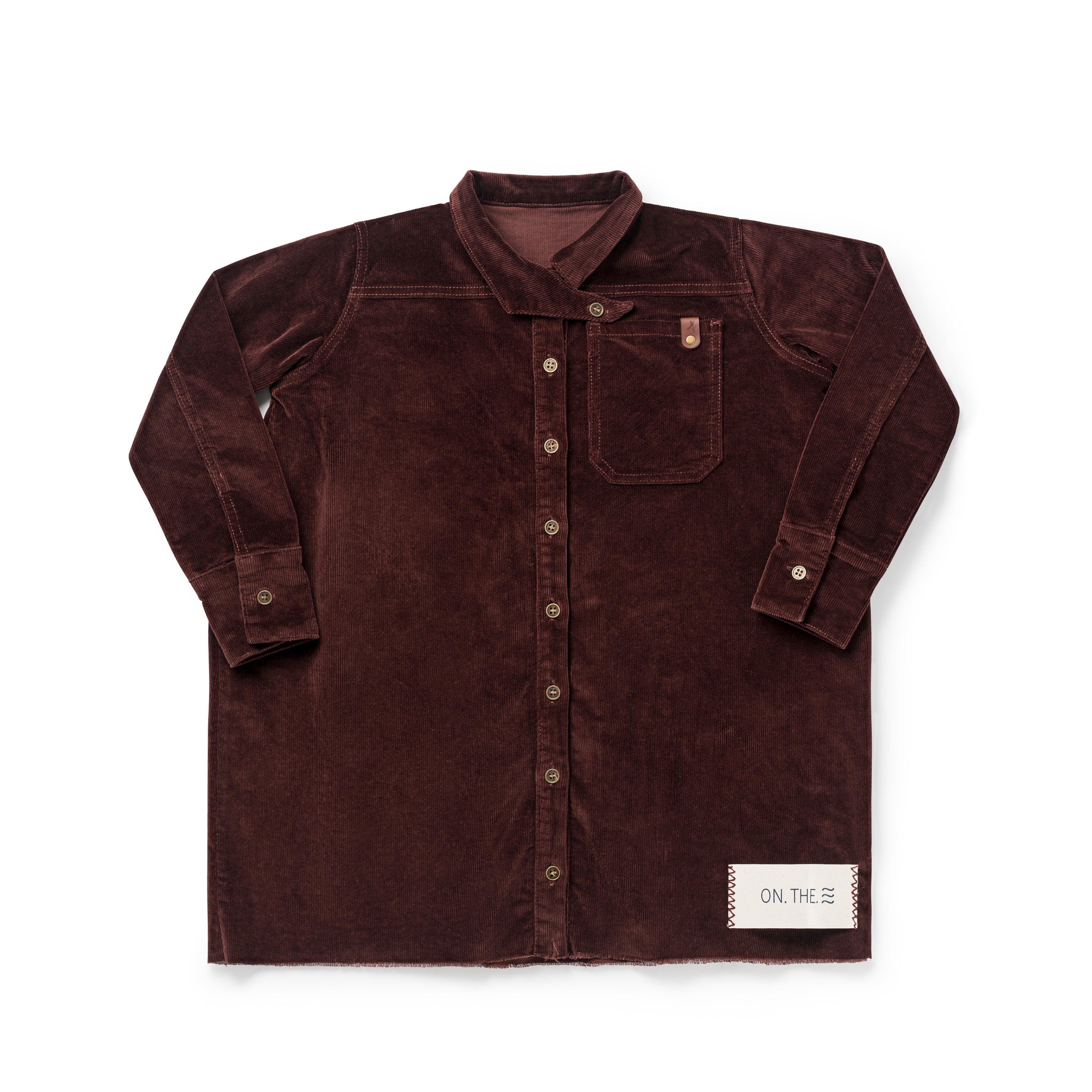 Birnham On The Sea Brick Corduroy Shirt Dress