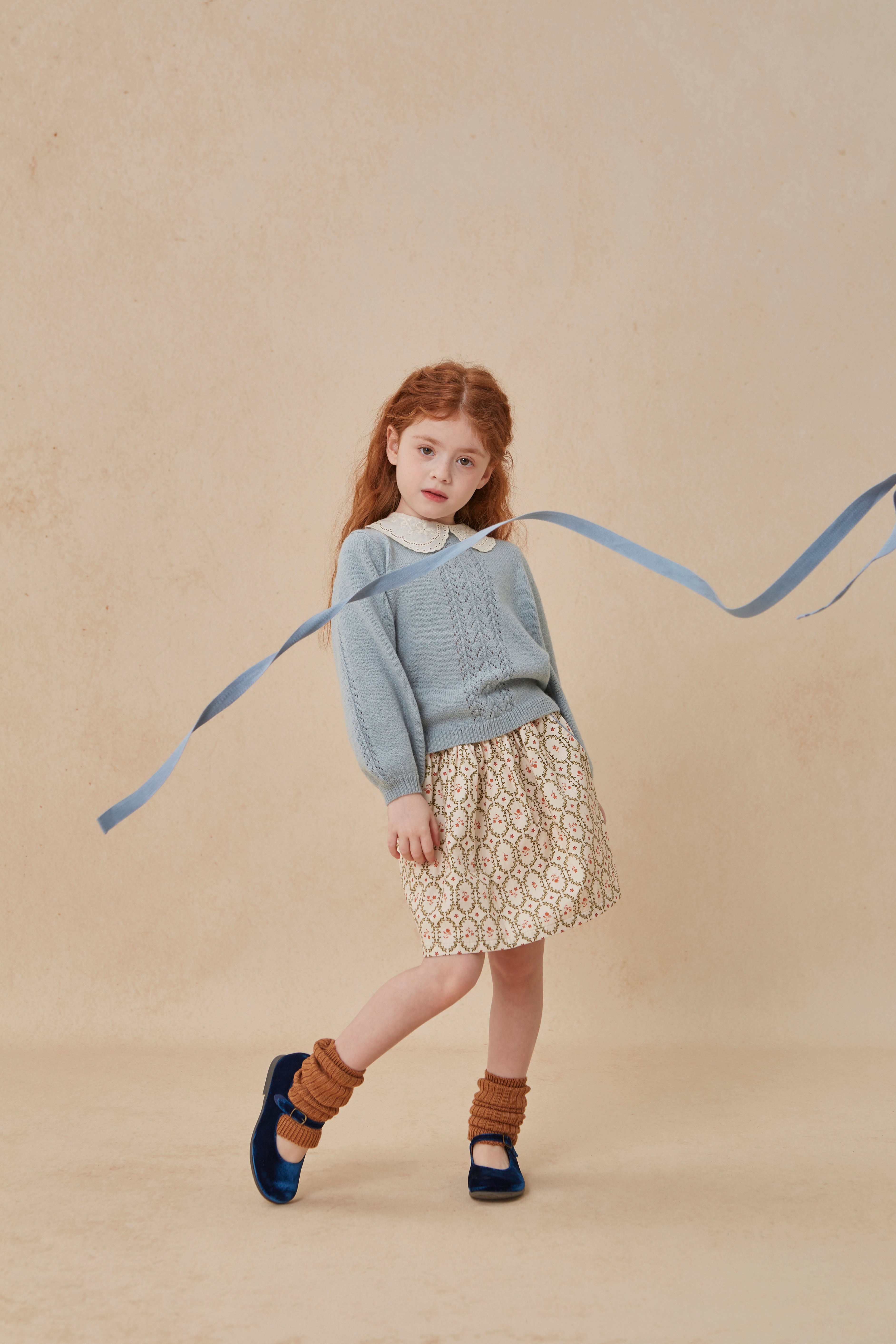 Cera Una Volta Dusty Blue Selene Knit Top