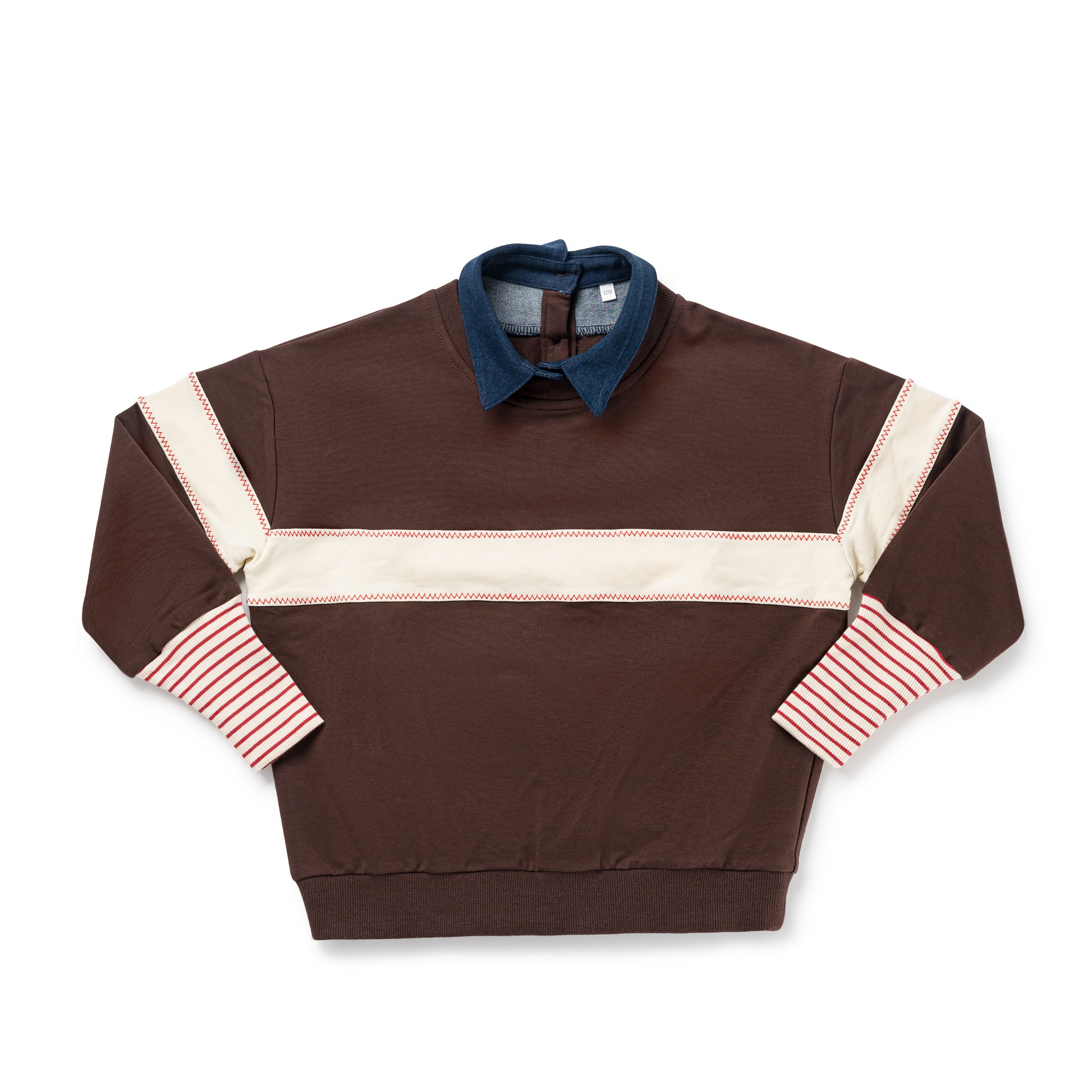 Birnham On The Sea Brown and Cream Sweatshirt