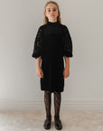 Petit Amalie Black Velvet Cut Dress