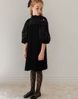 Petit Amalie Black Velvet Cut Dress