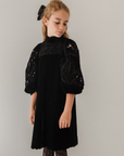 Petit Amalie Black Velvet Cut Dress