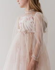 Petite Amalie Blush Orchid French Lace And Tulle Gown