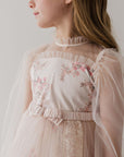 Petite Amalie Blush Orchid French Lace And Tulle Gown