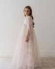 Petite Amalie Blush Orchid French Lace And Tulle Gown