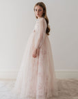 Petite Amalie Blush Orchid French Lace And Tulle Gown