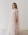 Petite Amalie Blush Orchid French Lace And Tulle Gown