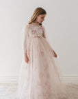 Petite Amalie Blush Orchid French Lace And Tulle Gown