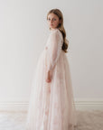 Petite Amalie Blush Orchid French Lace And Tulle Gown