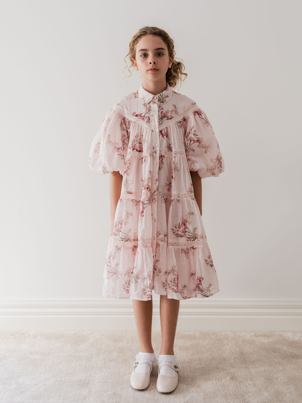 Petite Amalie Blush Orchid Linen Dress