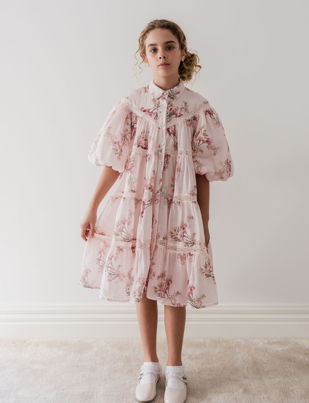 Petite Amalie Blush Orchid Linen Dress