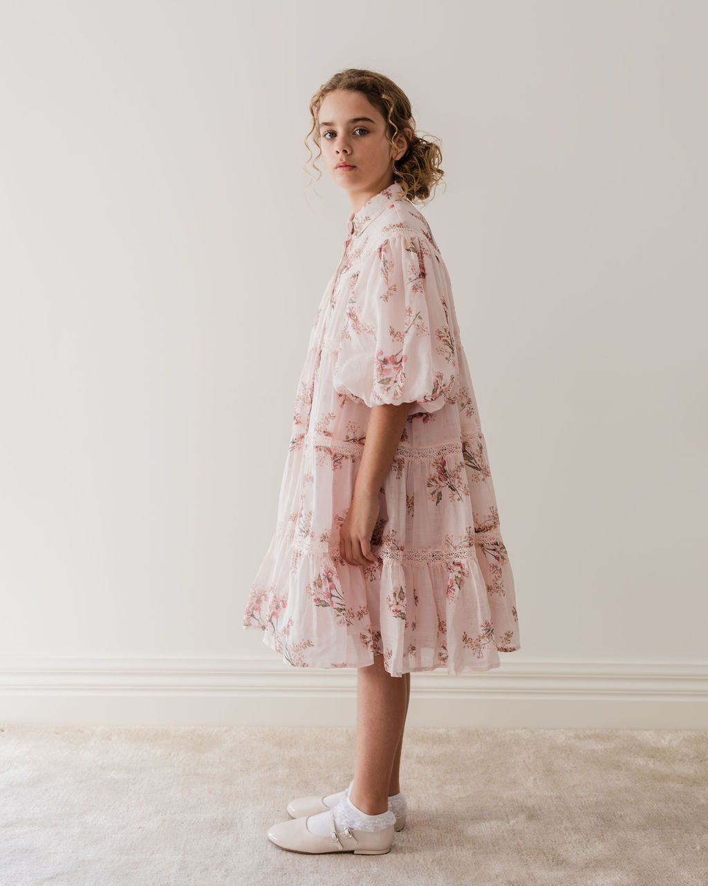 Petite Amalie Blush Orchid Linen Dress