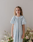 Steph Pale Wash Embroidered Chambray Babydoll Dress