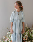 Steph Pale Wash Crochet Doily Chambray Dress