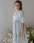 Steph Pale Wash Crochet Doily Chambray Dress