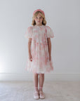 Petite Amalie Delicate Bouquet Tulle Dress