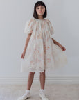 Petite Amalie Vintage Embroidered Overlay Ditsy Dress