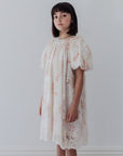 Petite Amalie Vintage Embroidered Overlay Ditsy Dress