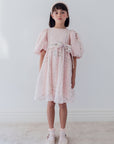 Petite Amalie Delicate Border Print Silk Linen Dress