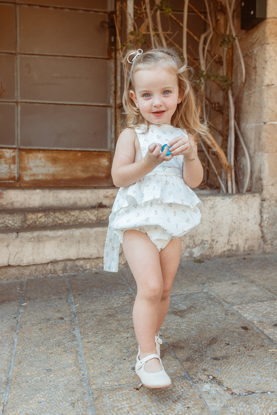 Noma Tan Vine Embroidery Romper