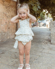 Noma Tan Vine Embroidery Romper