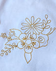 Cotton Pompom Gold Embroidery Footie Set