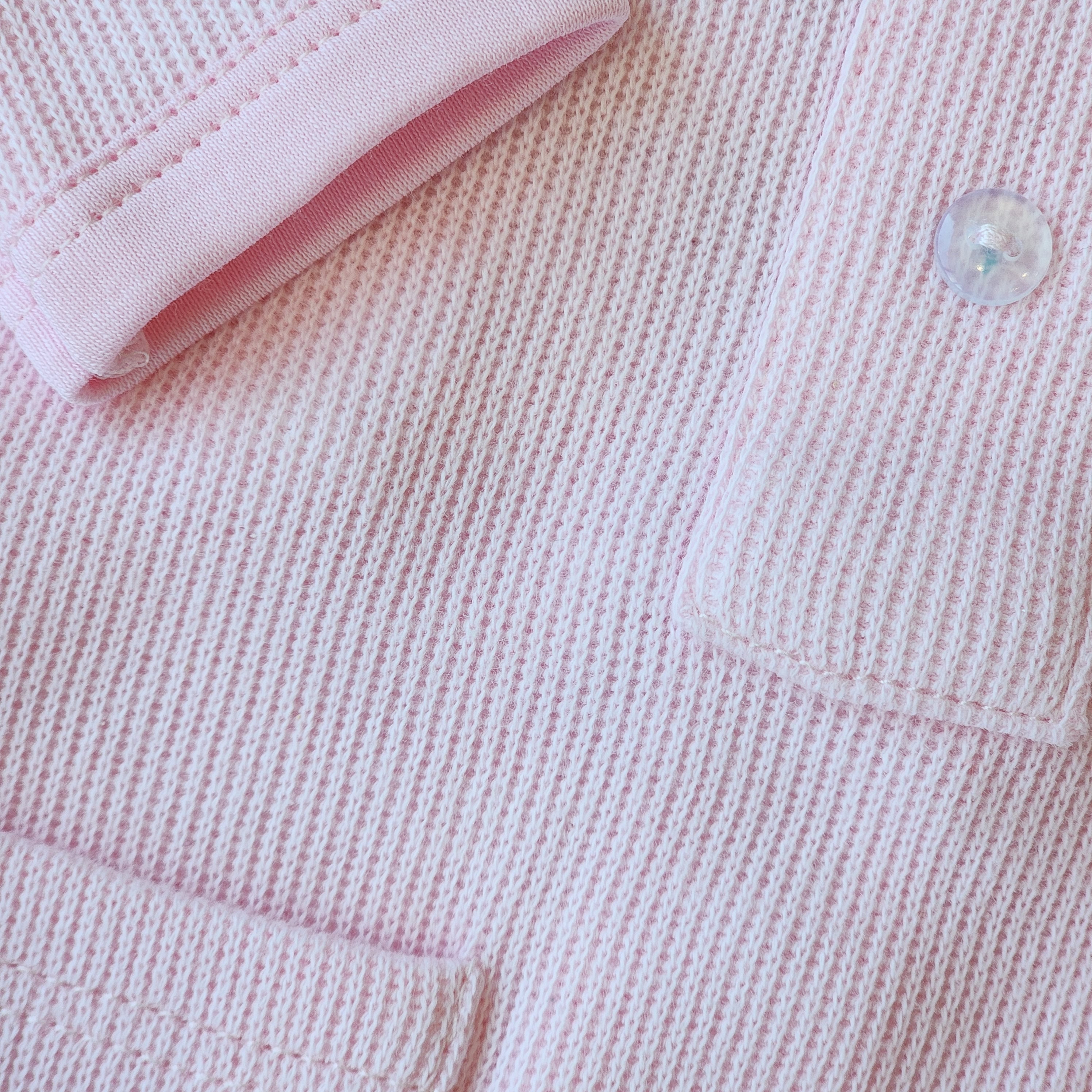 Cotton Pompom Pink Knit Pocket Footie Set