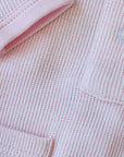 Cotton Pompom Pink Knit Pocket Footie Set