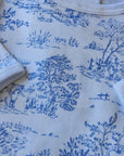 Cotton PomPom Toile De Jouy Footie + Hat