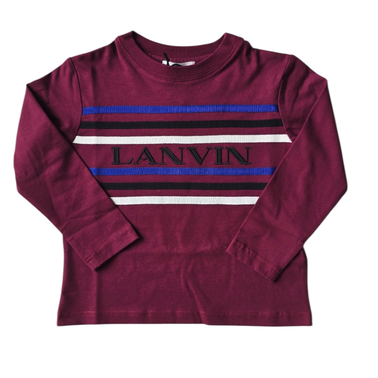 Lanvin Crimson Grosgrain Embroidered Sweater