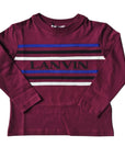 Lanvin Crimson Grosgrain Embroidered Sweater