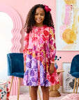 Porter Vibrant Large Rosebud Design Dress