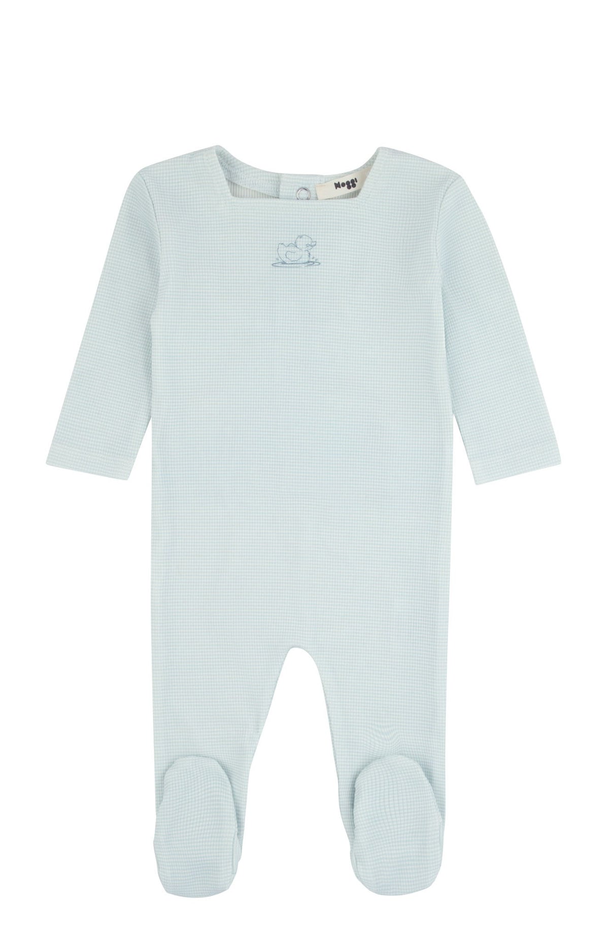 Noggi Dusty Blue Striped Ducky Footie