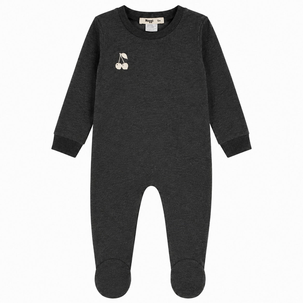 Noggi Charcoal Heather Cherries Bonne Nuit Footie