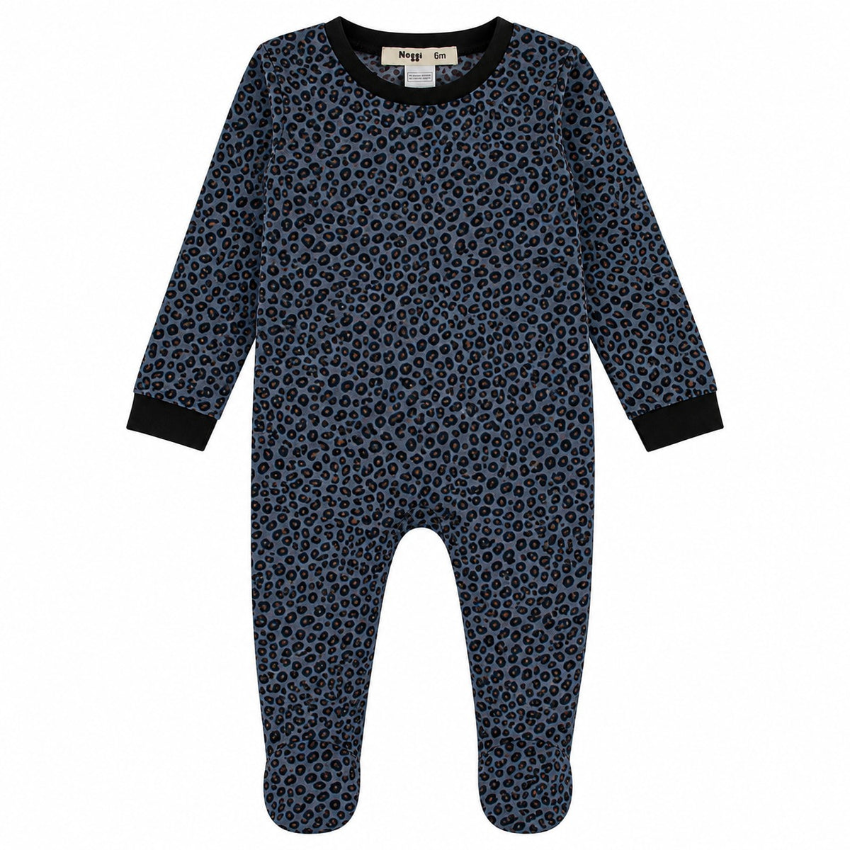 Noggi Blue Print Leopard Footie