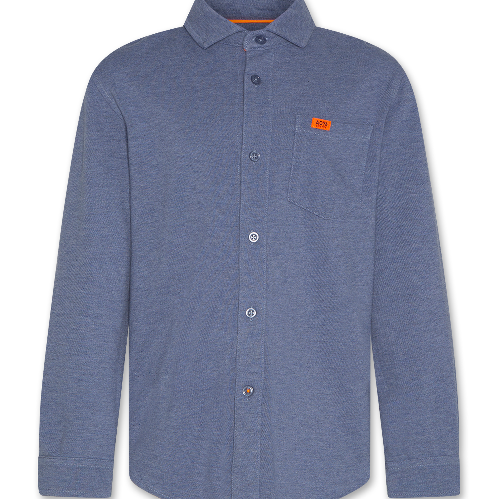 Ao76 Heather Mid Blue Dan Belgian Shirt