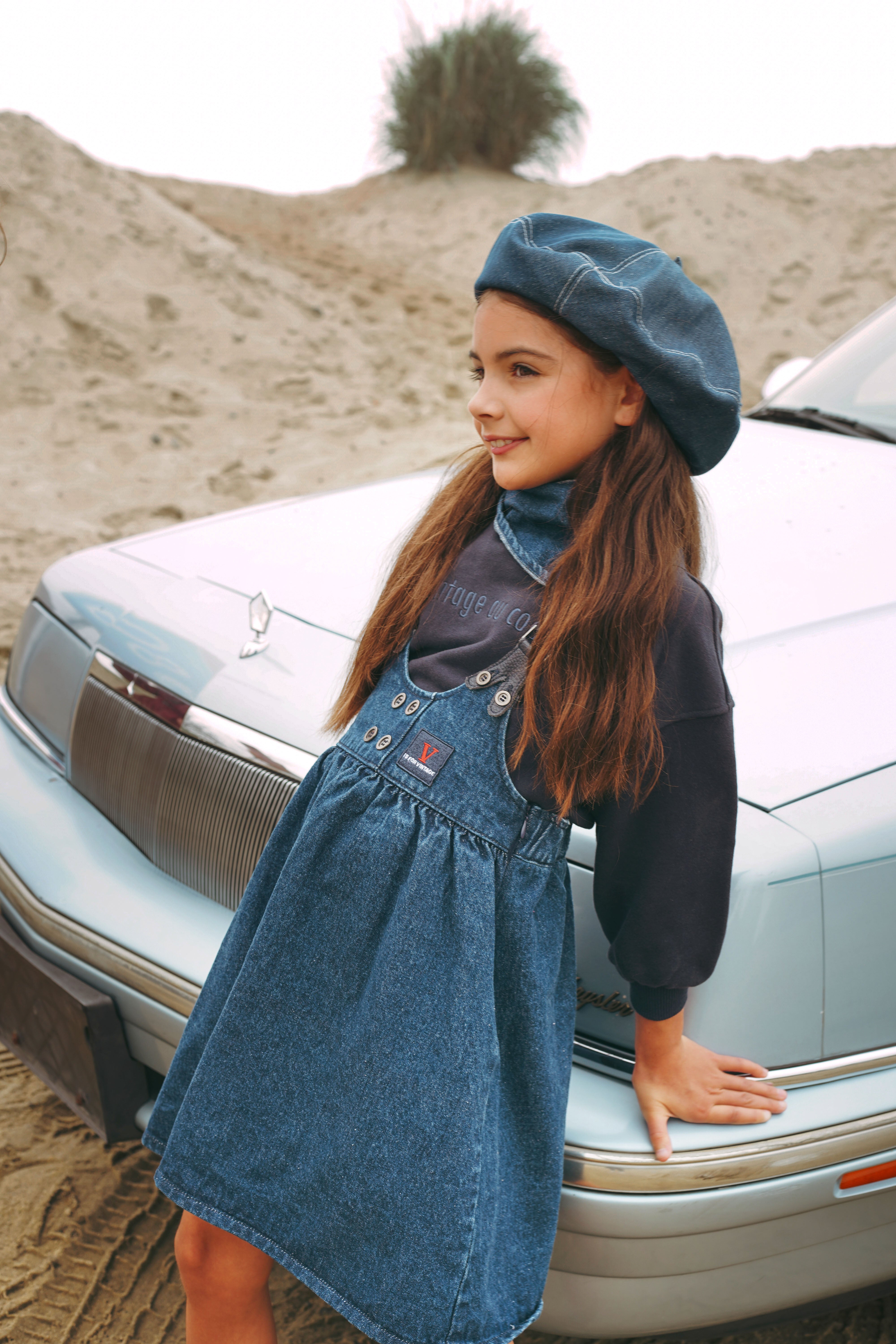 Calla Lili Denim Blue Suspender Dress