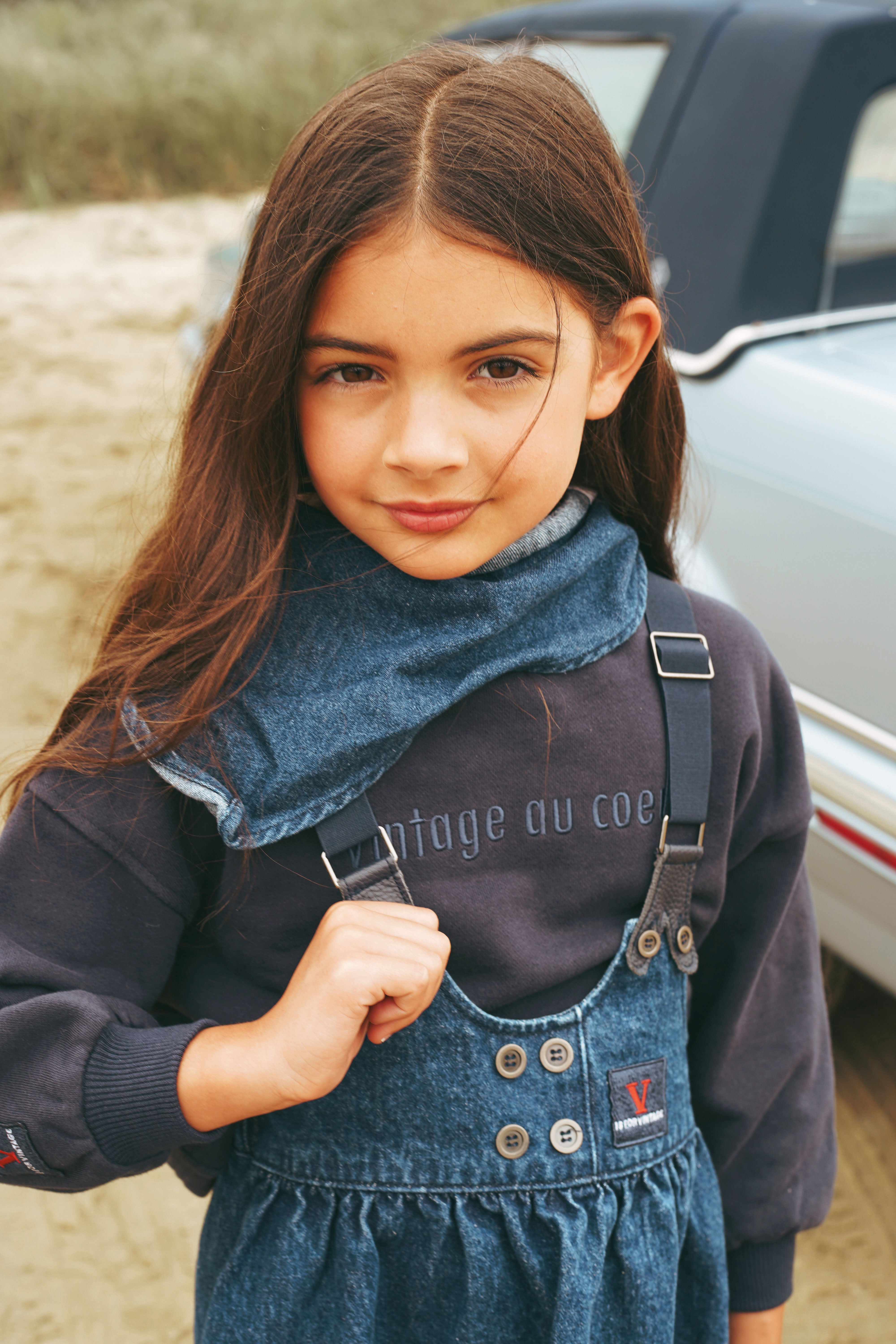 Calla Lili Denim Blue Suspender Dress